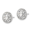 Sterling Silver Rhodium-plated Polished 6mm CZ Stud w/ Jackets Earrings - Birthstone Company