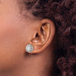 Sterling Silver Rhodium-plated Polished 6mm CZ Stud w/ Jackets Earrings - Birthstone Company