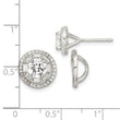 Sterling Silver Rhodium-plated Polished 6mm CZ Stud w/ Jackets Earrings - Birthstone Company