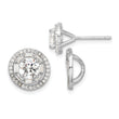 Sterling Silver Rhodium-plated Polished 6mm CZ Stud w/ Jackets Earrings - Birthstone Company