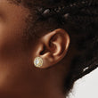Sterling Silver Gold-tone Polished 6mm CZ Stud w/ Jackets Earrings - Birthstone Company