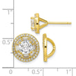 Sterling Silver Gold-tone Polished 6mm CZ Stud w/ Jackets Earrings - Birthstone Company