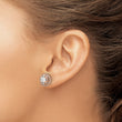 Sterling Silver Rose-tone Polished 6mm CZ Stud w/ Jackets Earrings - Birthstone Company