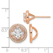 Sterling Silver Rose-tone Polished 6mm CZ Stud w/ Jackets Earrings - Birthstone Company