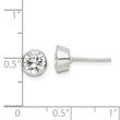 Sterling Silver Polished 6mm Round CZ Bezel Set Stud Earrings