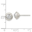 Sterling Silver Polished 8mm Round CZ Bezel Set Stud Earrings
