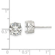 Sterling Silver Polished 8mm Round CZ Heart Basket Set Stud Earrings