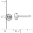 Sterling Silver Rhod-plated Polished 5mm Round CZ Bezel Set Stud Earrings