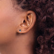 Sterling Silver Rhodium-plated Polished Blue & White CZ Post Earrings