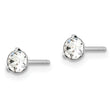 Sterling Silver Rhodium-plated Polished Round 4.5mm Crystal Stud Earrings