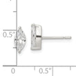 Sterling Silver Polished 9x4mm Marquise CZ Stud Earrings