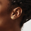 Sterling Silver Gold-tone Polished CZ Circle Post Earrings