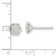 Sterling Silver Polished Floral CZ Post Earrings