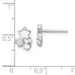 Sterling Silver Rhodium-plated Polished CZ Stars Post Earrings