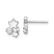 Sterling Silver Rhodium-plated Polished CZ Stars Post Earrings