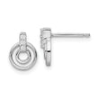 Sterling Silver Rhodium-plated Polished CZ Circles Post Earrings