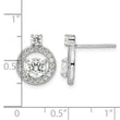 Sterling Silver Rhodium-plated Polished CZ Halo Circle Post Earrings - Birthstone Company