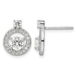 Sterling Silver Rhodium-plated Polished CZ Halo Circle Post Earrings - Birthstone Company