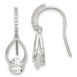 Sterling Silver Rhodium-plated Polished Fancy CZ Dangle Earrings