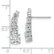 Sterling Silver Rhodium-plated Polished Graduated CZ Post Earrings