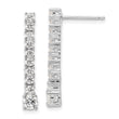 Sterling Silver Rhodium-plated Polished CZ Post Dangle Earrings
