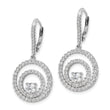 Sterling Silver Rhodium-plated Polished CZ Circles Leverback Earrings - Birthstone Company