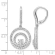 Sterling Silver Rhodium-plated Polished CZ Circles Leverback Earrings - Birthstone Company