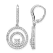 Sterling Silver Rhodium-plated Polished CZ Circles Leverback Earrings - Birthstone Company
