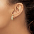 Sterling Silver Polished Gold-tone CZ Post Hoop Earrings - Birthstone Company