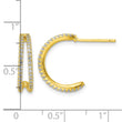 Sterling Silver Polished Gold-tone CZ Post Hoop Earrings - Birthstone Company