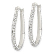 Sterling Silver CZ Oval Hoop Earrings - Birthstone Company