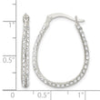 Sterling Silver CZ Oval Hoop Earrings - Birthstone Company