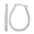 Sterling Silver CZ Oval Hoop Earrings - Birthstone Company
