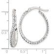 Sterling Silver CZ Oval Hoop Earrings