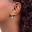 Sterling Silver Polished CZ Dangle Lotus Endless Hoop Earrings - Birthstone Company