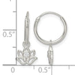 Sterling Silver Polished CZ Dangle Lotus Endless Hoop Earrings - Birthstone Company