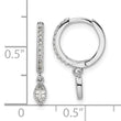 Sterling Silver Rhodium-plated Polished CZ Hinged Hoop Earrings