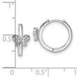 Sterling Silver Rhodium-plated Polished CZ Hinged Hoop Butterfly Earrings