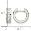 Sterling Silver Polished Baguette CZ Hinged Hoop Earrings - Birthstone Company