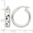 Sterling Silver Polished Multi-color CZ Circle Hoop Earrings - Birthstone Company