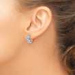 Sterling Silver Polished 2 Row CZ Hinged Hoop Earrings - Birthstone Company