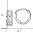 Sterling Silver Polished 2 Row CZ Hinged Hoop Earrings