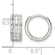 Sterling Silver Polished 2 Row CZ Hinged Hoop Earrings - Birthstone Company