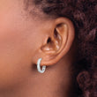 Sterling Silver Polished Rhodium-plated CZ Hinged Hoop Earrings