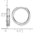Sterling Silver Polished Rhodium-plated CZ Hinged Hoop Earrings