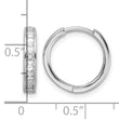 Sterling Silver Polished Rhodium-plated CZ Hinged Hoop Earrings - Birthstone Company
