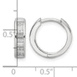 Sterling Silver Polished Rhodium-plated CZ Hinged Hoop Earrings - Birthstone Company