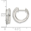 Sterling Silver Polished CZ Hinged Hoop Earrings