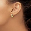 Sterling Silver Gold-tone Polished Triple Row CZ Hinged Hoop Earrings - Birthstone Company