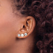Sterling Silver RH-pl Ball/ 6-7mm Button FWC Pearl/CZ Stud Ear Set